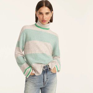 J.Crew Women's Striped turtleneck sweater in Supersoft Yarn